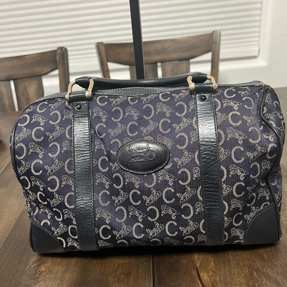 ❤️EUC- Celine Navy Blue Boston Bag - Picture 1 of 7